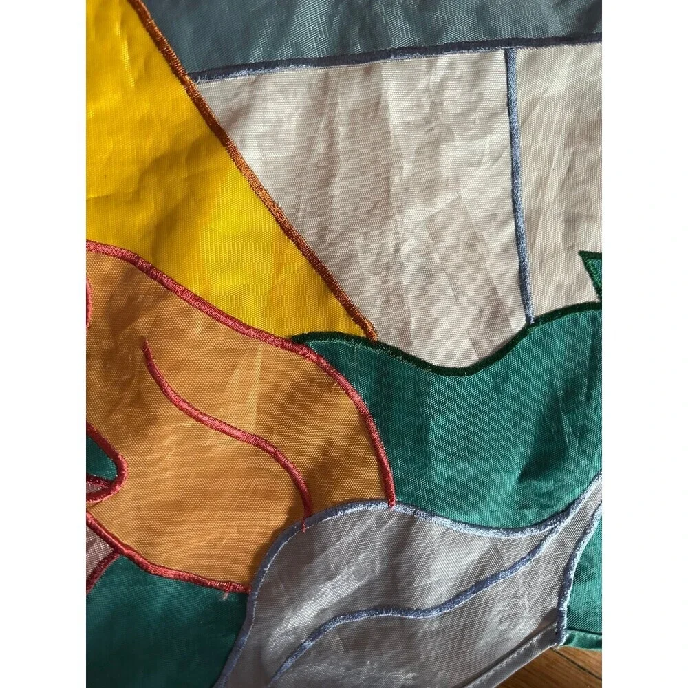 Vintage WELCOME crow fabric banner